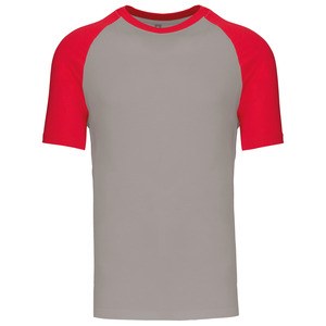 Kariban K330 - BASE BALL - CONTRAST T-SHIRT Light Grey/Red