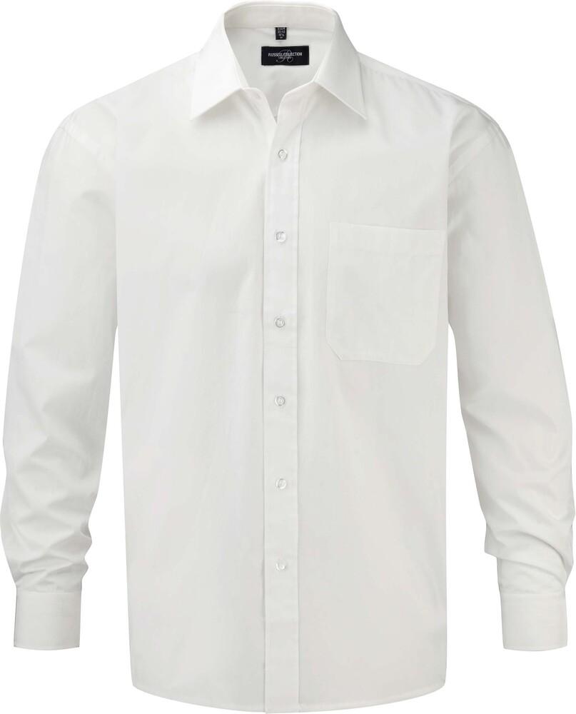 Russell Collection RU936M - Men's Long Sleeve Pure Cotton Easy Care Poplin Shirt