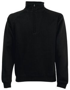 Fruit of the Loom 62-032-0 - Zip Neck Raglansweat Black