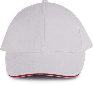 K-up KP011 - ORLANDO - MEN'S 6 PANEL CAP White / Red