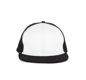 K-up KP113 - TRUCKER FLAT PEAK CAP - 6 PANELS White / Black