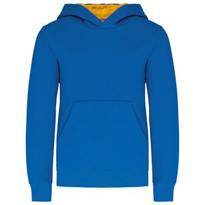 Kariban K453 - KIDS' CONTRAST HOODED SWEATSHIRT Light Royal Blue / Yellow