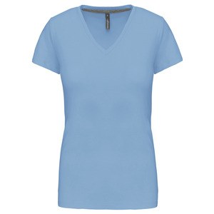 Kariban K381 - LADIES' SHORT SLEEVE V-NECK T-SHIRT Sky Blue