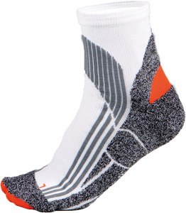 ProAct PA035 - TECHNICAL SPORTS SOCKS White / Grey / Orange