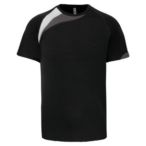 ProAct PA436 - SHORT SLEEVE SPORTS T-SHIRT Black / White / Storm Grey