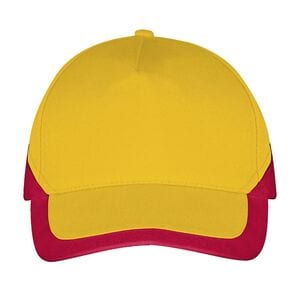 SOL'S 00595 - Booster Five Panel Contrasted Cap Jaune / Rouge