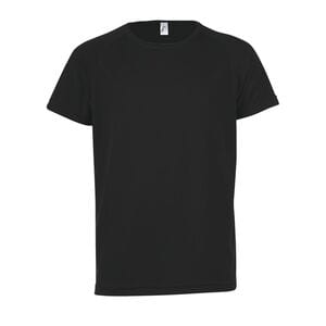 SOL'S 01166 - SPORTY KIDS Kids' Raglan Sleeve T Shirt Black