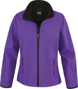 Result R231F - Core Ladies Printable Soft Shell Purple/ Black