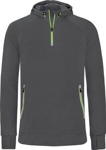 Proact PA360 - 1/4 zip hooded sports sweatshirt Dark Grey