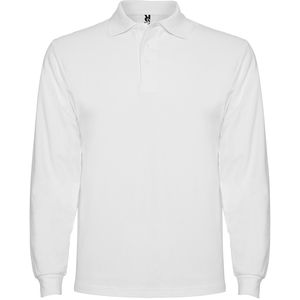 Roly PO6635 - ESTRELLA L/S Long-sleeve polo shirt with ribbed collar and cuffs White