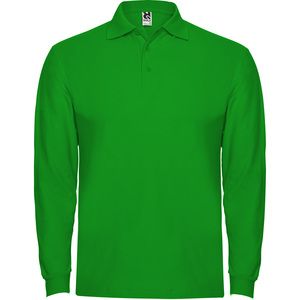 Roly PO6635 - ESTRELLA L/S Long-sleeve polo shirt with ribbed collar and cuffs Grass Green