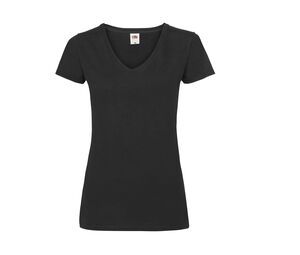 Fruit of the Loom SC601 - Women's V-Neck T-Shirt Black
