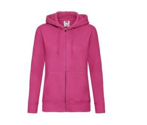 Fruit of the Loom SC375 - Women's large zip hoodie Fuchsia