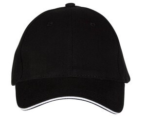 Black&Match BM911 - 6-panel sandwich cap Black/White