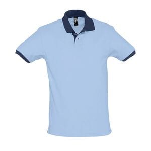 SOL'S 11369 - PRINCE Unisex Polo Shirt Sky Blue/ French Navy
