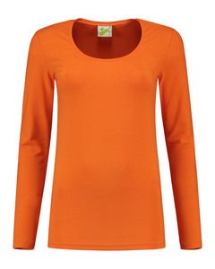 Lemon & Soda LEM1267 - T-shirt Crewneck cot/elast LS for her Orange