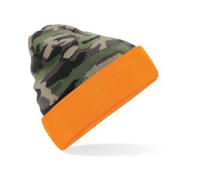 Beechfield BF419 - Camouflage cuff beanie Jungle Camo / Orange