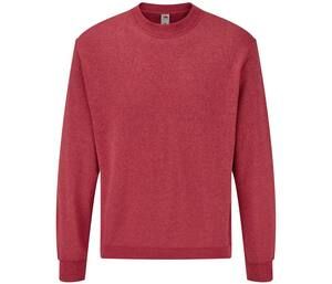 Fruit of the Loom SC250 - Straight Sleeve Sweatshirt Vintage Heather Red