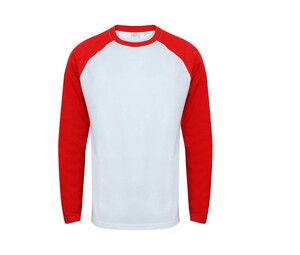 SF Men SF271 - Baseball Long-Sleeved T-Shirt White / Red