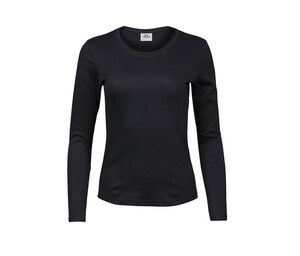 Tee Jays TJ590 - Womens Long Sleeve Interlock Tee Black