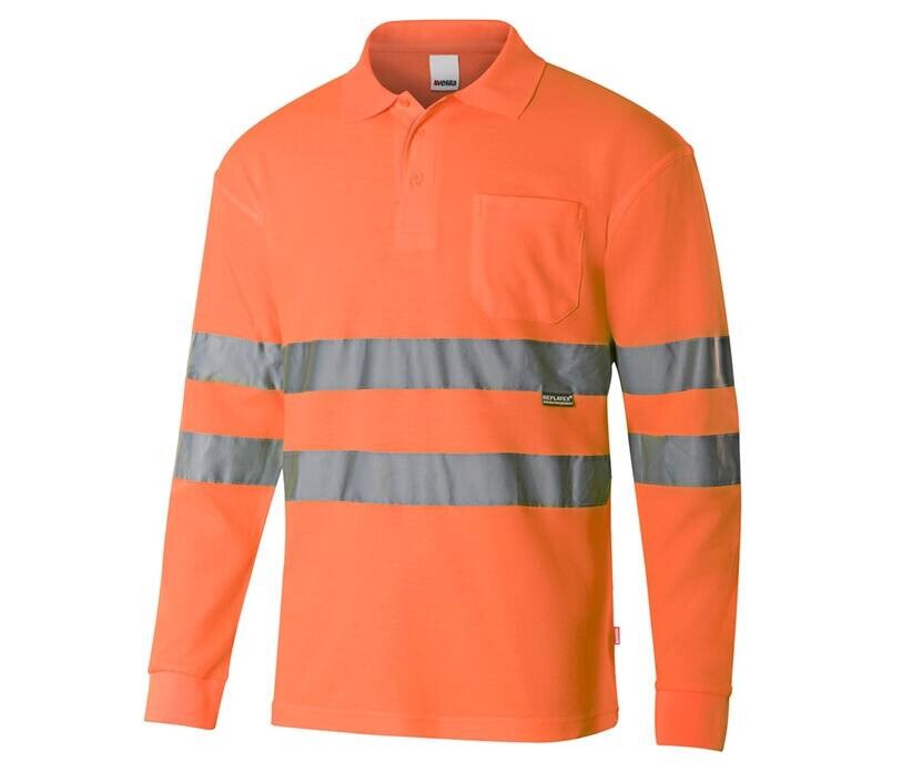 VELILLA V30514 - HIGH-VISIBILITY LONG-SLEEVED POLO SHIRT