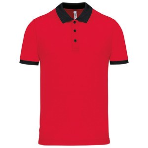 Proact PA489 - Men's performance piqué polo shirt Red / Black
