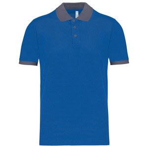 Proact PA489 - Men's performance piqué polo shirt Sporty Royal Blue / Sporty Grey
