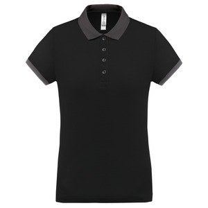 Proact PA490 - Ladies’ performance piqué polo shirt Black / Sporty Grey