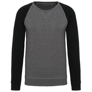 Kariban K491 - Mens organic two-tone round neck sweatshirt with raglan sleeves