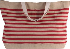 Kimood KI0228 - Large juco tote bag Natural / Red