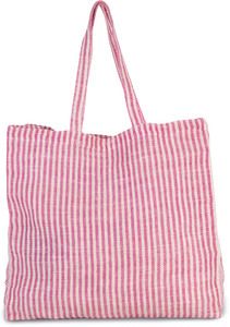 Kimood KI0236 - Shopping bag with stripes in juco Magenta / Natural
