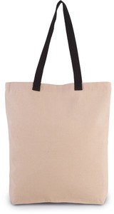 Kimood KI0278 - Gusset shopping bag with contrasting handles Natural / Black