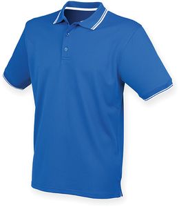 Henbury H482 - Cool plus polo shirt with piping Royal Blue / White