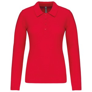 Kariban K257 - Ladies’ long-sleeved piqué polo shirt Red