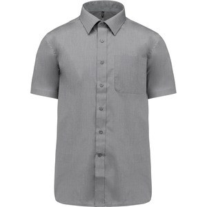 Kariban K551 - ACE - MEN'S SHORT SLEEVE EASY CARE POLYCOTTON POPLIN SHIRT Marl Storm Grey