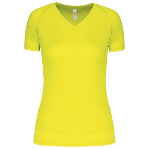 Proact PA477 - Ladies’ V-neck short-sleeved sports T-shirt Fluorescent Yellow