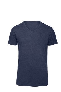 B&C CGTM057 - Men's Triblend V-neck T-shirt Heather Navy