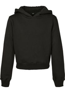 Build Your Brand BY113 - Girls Cropped Sweatshirt Hoody Black