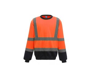 Yoko YK510 - High visibility round neck sweatshirt Hi Vis Orange/Navy
