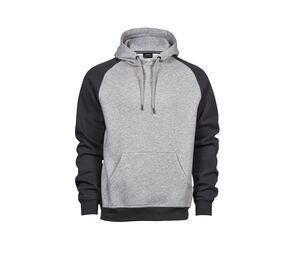 Tee Jays TJ5432 - Hooded sweatshirt with contrasting sleeves Heather/Dark Grey