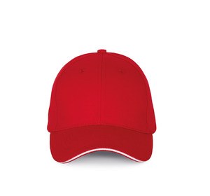 K-up KP185 - Cap with contrasting sandwich visor - 6 panels Red / White