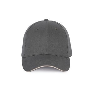 K-up KP185 - Cap with contrasting sandwich visor - 6 panels Dark grey / Light grey