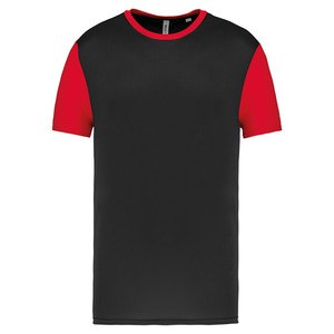 PROACT PA4023 - Adults' Bicolour short-sleeved t-shirt Black / Sporty Red