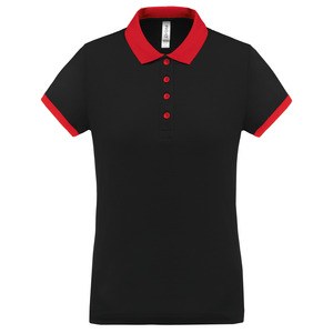 Proact PA490 - Ladies’ performance piqué polo shirt Black / Red