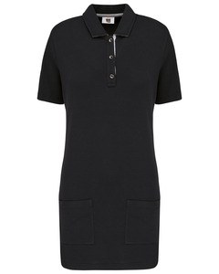 WK. Designed To Work WK209 - Ladies’ short-sleeved longline polo shirt Black / Oxford grey