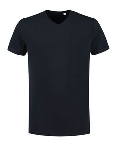 Lemon & Soda LEM1135 - T-shirt V-neck fine cotton elasthan Dark Navy