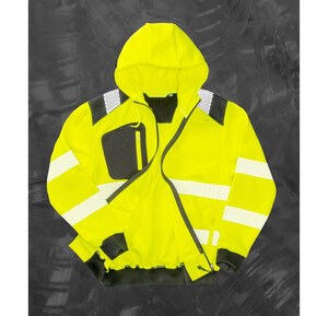 Result RS503X - HV polyester HV zipped hood Fluorescent Yellow / Black