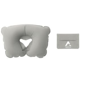 GiftRetail MO7265 - TRAVELCONFORT Inflatable pillow in pouch Grey