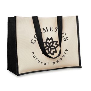 GiftRetail MO8967 - Jute cloth shopping bag Black