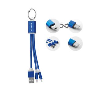 GiftRetail MO9292 - RIZO key ring with USB type C cable Royal Blue
